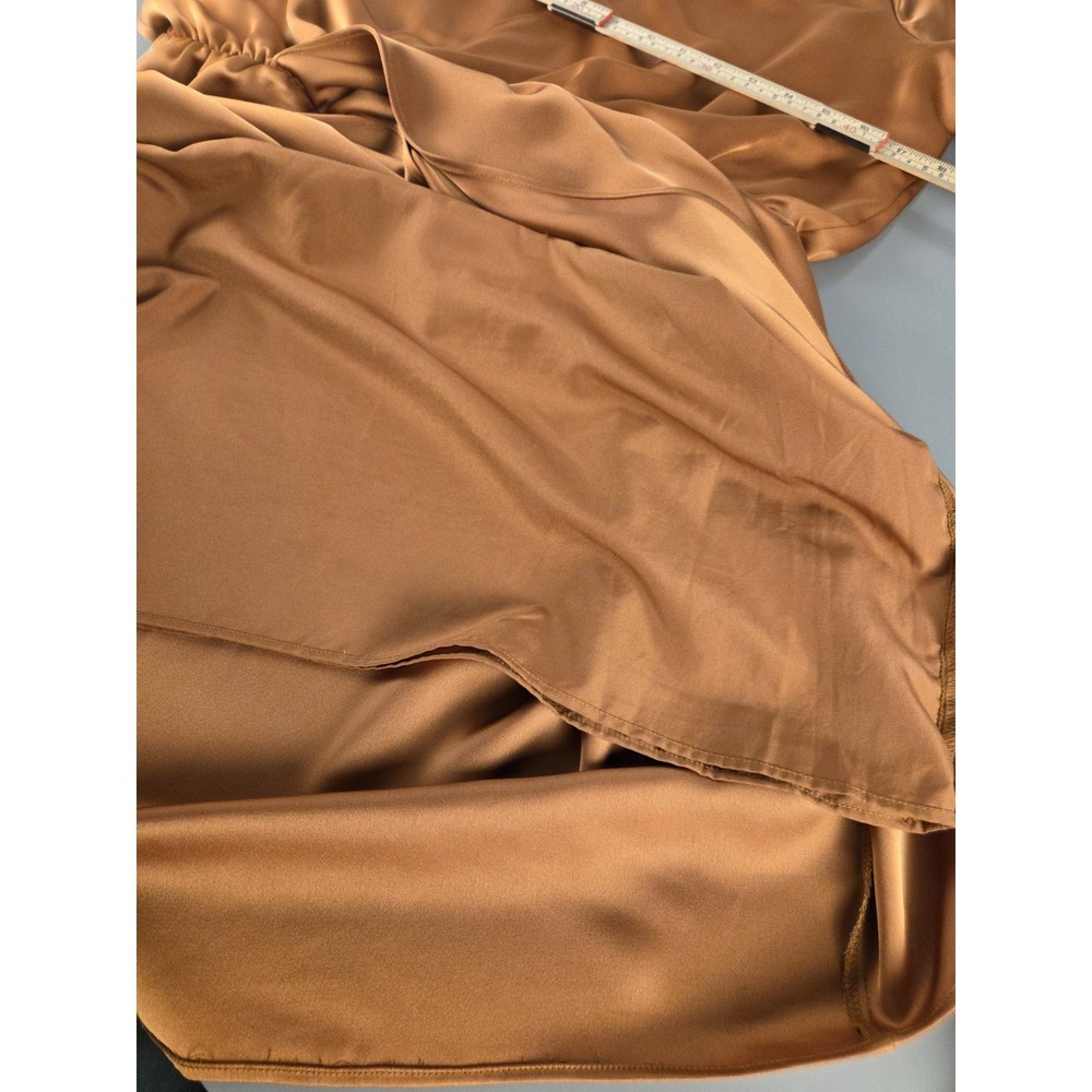 Worthington Sz XL Caramel Brown Long Sleeve Dress Wrap Silhouette Lined - Picture 7 of 9